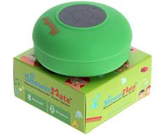 Altavoz Bluetooth Shower-Mate inalámbrico | Radio de Ducha Resistente al Agua con Altavoz Manos Libres y Micrófono Incorporado | Compatible con Todos los Dispositivos Bluetooth, Color Verde