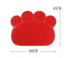 Cat Mat, EONHUAYU Alfombrilla para Mascotas de Mascotas Alfombra Suave Antideslizante de PVC para Gato, Perro (Rojo)