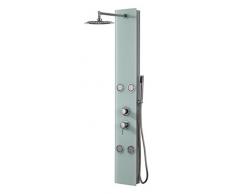 DP Grifería - Columna de ducha hidromasaje en cristal, color blanco, modelo Toscana