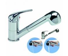 EISL NI183BCR Grifo monomando para pila de cocina Dolce Vita con boquilla tipo ducha extraíble