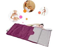 Manta de Sauna de infrarrojo lejano, Manta de desintoxicación de Cuero de PU Impermeable de 2 Zonas con Interruptor de Seguridad Utilizado como Sauna de casa para Adelgazar la Forma del Cuerpo