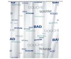 Wenko 19119100 Water - Cortina de ducha fabricada en plástico con estampado (180 x 200 cm)