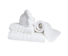 Chantarole Juego de toallas baño grandes: toallas de baño grandes + toallas de mano + toalla pelo secado rapido + alfombra baño antideslizante; toallas algodon, toallas blancas, antideslizante bañera