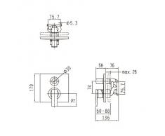 Axor Citterio - Mezclador de bañera monomando empotrado