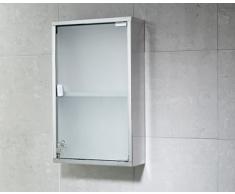 Gedy Joker Armario Baño con Llave, Acero Inoxidable, Plateado, 12x30x50 cm