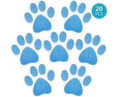 Mudder Pegatina Bañera Antideslizante Pegatina Bañera Adhesiva de Tracción Huella Pata Antideslizante Aplique Antideslizante Calcomanía Adhesiva para Ducha, Piscina, Barco, Escalera (20 Piezas, Azul)