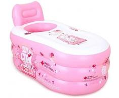 FEE-ZC Bañera portátil de Verano, Piscinas Piscina para Padres más Gruesa Bañera Inflable Cubo de Sauna Tubo de baño de plástico Plegable Bomba de Entrega Bañeras Bañera (Tamaño: 150 * 85 * 50 cm)