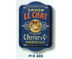 Cartexpo P10605 - Bandeja retro (metal, pequeña), diseño de jabón Le Chat