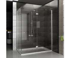 Cabina de ducha/cristal real ducha de esquina/cabina de ducha con/cabina de ducha Antikalk de alrededor de 140 x 80 x 195 cm/claro el vidrio de seguridad // altura de la ducha de alrededor de 195 cm/cabina de ducha