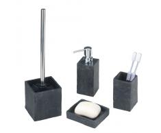Wenko Slate Rock Jabonera, Poliresina, Antracita, 9.4x11.2x3 cm