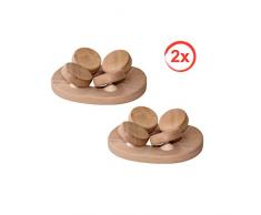 SudoreWell® - Reposacabezas para Sauna con 4 Puntos de Madera de Cedro Rojo (2 Unidades)