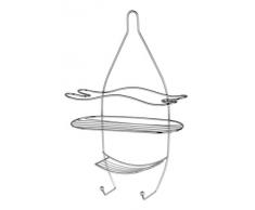 Premier Housewares Estantería de rejilla con colgadores para ducha (3 estantes, 28,5 x 46 cm), cromado