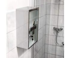 Relaxdays 10019093 Botiquín de Emergencia XL, Acero Inoxidable, 3 Compartimentos, Puerta de Vidrio con 2 Llaves, Natural, 18x30x50.5 cm