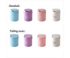 baffect Mini escritorio Papelera con tapa pequeño hogar oficina basura para limpiar, en color blanco funda plegable