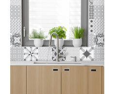 Ambiance-Live Adhesivos para Azulejos de Pared, diseÃ±o de Azulejos, Nuance de Gris Romantique, 15 x 15 cm