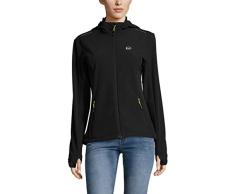 Ultrasport Advanced Chaqueta softshell para mujer Tina, chaqueta funcional moderna, chaqueta outdoor, Negro/Verde, M