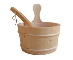 ZFXXN Todos Sauna, Sauna Cubo de Madera Natural y Bolsillo de Madera, la absorción de los Accesorios del baño 4L (sin Marca)
