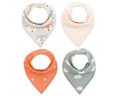 4-Pack Unisex Bebé Niños Bandana Drool baberos Con Broches de presión suave algodón orgánico Regalo Único de ducha Set super absorbente para la dentición alimentación moda ajustable