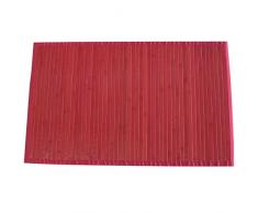MSV 140526 - alfombrilla de baño, color rojo, bambú, antideslizante, 80 x 50 x 0,1 cm