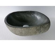Lavabo en piedra natural, diametro 35 cm. Elección sobre fotos con dimensiones exactas.