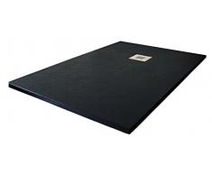 Plato ducha resina tipo pizarra "Slate". 70x140cm. Negro Ral. 9005