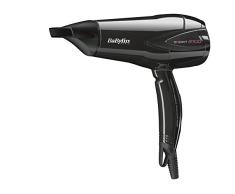 BaByliss Expert - Secador de pelo económico, 25% ahorro de energía, 2 temperaturas, aire frío, boquilla incluida, anilla de colgar, 2100 W, color negro