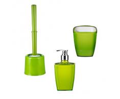Ridder 229903050-350 - Accesorios para baño (escobillero, vaso y dispensador de jabón), color verde neón