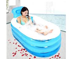 Práctica bañera inflable portátil para niños de adulto Sauna Bath La bañera plegable QLM-bañera inflable y baño de inmersión inflable (Color: azul) , blue , 130cm
