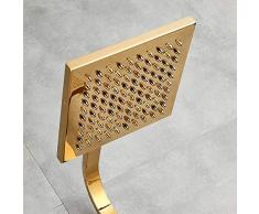 Alcachofa de bañera de lujo Latón dorado grifo de baño sola manija montado en la pared ducha de mano grifo montado en la pared conjunto de Alcachofa de ducha cromo pulido