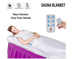 InLoveArts Oxford Infrarrojo Manta de sauna con cremallera para liberar tus manos, Infrarrojo lejano Manta de vapor para el hogar Sauna con control remoto Terapia de desintoxicación Spa en casa 650W