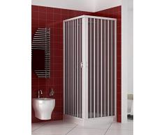 RL Mampara de Ducha 70x80 CM Rectangular de PVC Mod. Acquario con Apertura Central