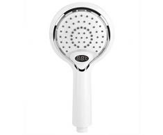 Broco Alcachofa de Ducha, Cabezal de Ducha Ducha de baño Universal Auricular de Mano Cabezal de Ducha de baño Pantalla de Temperatura Digital 3 Colores LED