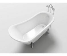 Bañera clásica para centro de habitación, 160 x 72 cm, patas a la vista Freestanding