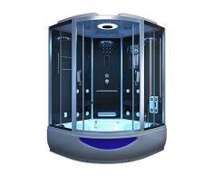 Home Deluxe Templo de ducha Exclusive, incluye Whirlpool y Sauna de vapor (Negro)