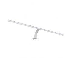 SEBSON® Lámpara LED Espejo 60cm, interruptor y enchufe, 4000K, 600x13mm, 6W, 450lm, baño, luz de maquillaje, lámpara de superficie para armario