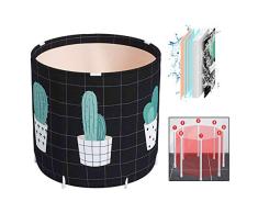 Bañera Plegable Adulto Niios Ancianos para Ducha, Independiente Portable Bebes Piscina con Asientos de Baño, Clásicas Bañeras Jacuzzi Black