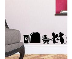 Agujero de ratón "Familia de ratón rodapié pared Art Vinilo Adhesivo" 19 cm x 5 cm.. UKSELLINGSUPPLIERS