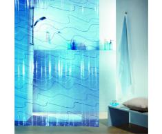Spirella colección Pool, Cortina de Ducha Textil 180 x 200, 100% Polyester, Azul, PVC