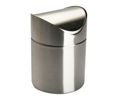 Life Style - Papelera de Sobremesa con Tapa Oscilante - Acero Inoxidable - Plata