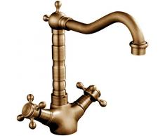 HomeLava grifo de latón antiguo lavabo mezclador baño grifo mezclador dos manijas mezclador baño