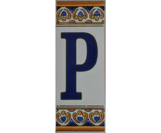Equipo de números y letras de cerámica - Azulejos/un ambiente mediterráneo con Azulejos - P