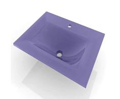 Espacio Bath Encimera Lavabo Integral Cristal Templado Medida 71x46 Color Morado
