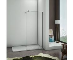 Mamparas de Ducha Frontales Puerta Fijo WALK IN Antical 8mm Cristal Barra 70cm-120cm 70x200cm