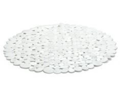 Spirella 10.09683 Riverstone - Alfombrilla de ducha antideslizante redonda (57 cm), color blanco