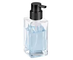 mDesign Dispensador de Espuma – Elegante dosificador de jabón en Espuma de Cristal – Dosificador de baño Ideal como dispensador de jabón líquido – Transparente/Negro