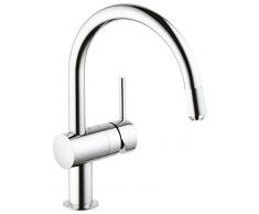 Grohe 32511000 Minta - Batería monomando para fregadero (1 orificio, filtro regulador extraíble, baja presión para calentadores de agua de sistema abierto)