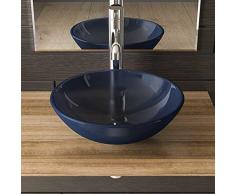 Muebles de cristal/vidrio lavabo/azules fuente de cristal/diseño azul cristal de retención de cerámica Diámetro 420 mm/cristal de retención de cerámica/vidrio/baño/baño-WC/lavabo cuadrado/lavabo/lavado de tenis/alpen Berger