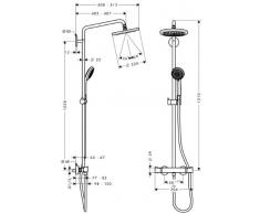 Hansgrohe - Croma 220 Showerpipe EcoSmart termostato visto ducha