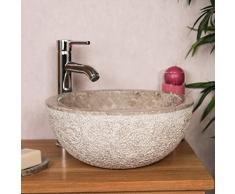 Lavabo encimera de mármol ESTRÓMBOLI gris topo 35 cm