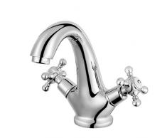 Inchant cromo de la vendimia cisne monobloque Cuenca Grifos, solo orificio de manillas mezclador de baño grifo de latón antiguo baño grifo del fregadero del recipiente, Cubierta Monte